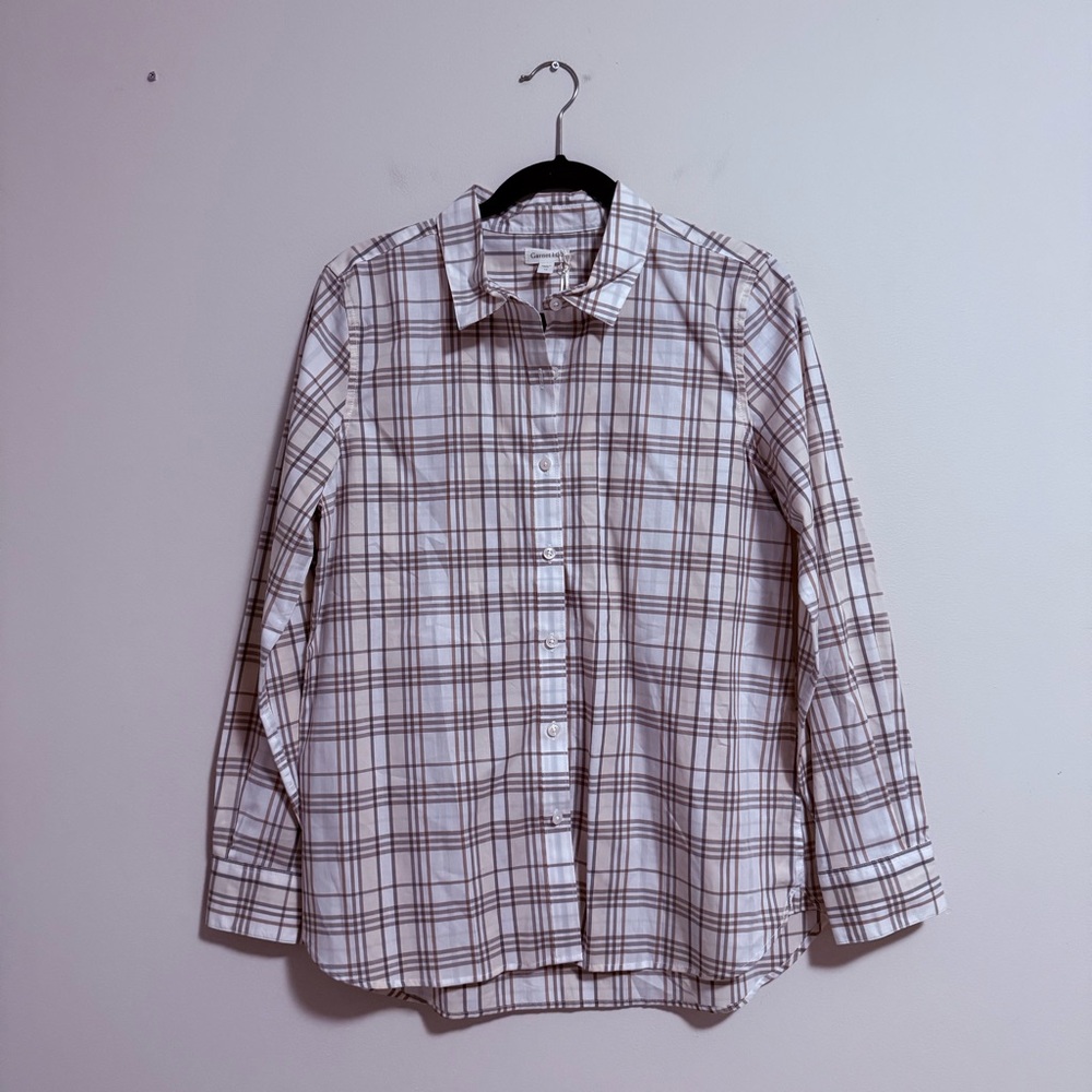 Garnet Hill Plaid Organic Pima Cotton Top 10